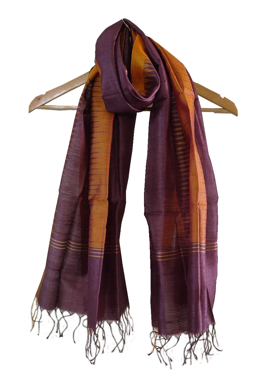 Marune Orange Handwoven Tussar Silk Stole
